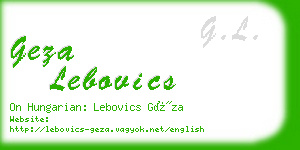 geza lebovics business card